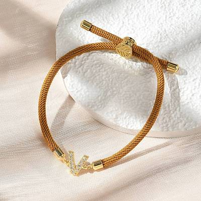Adjustable Nylon Cord Bracelets LS-BJEW-C096-01G-22-1