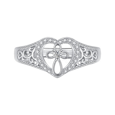 925 Sterling Silver Micro Pave Cubic Zirconia Finger Rings FS-WG6D494-04-1