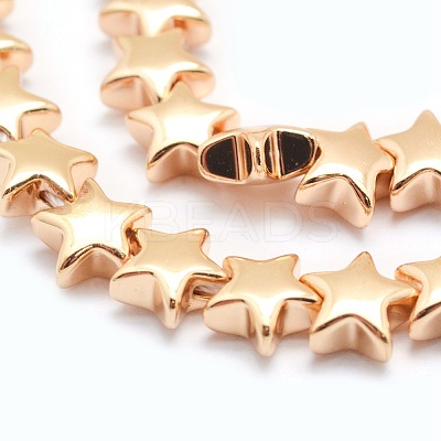 Electroplate Non-magnetic Synthetic Hematite Beads Strands G-L485-14-LG-1