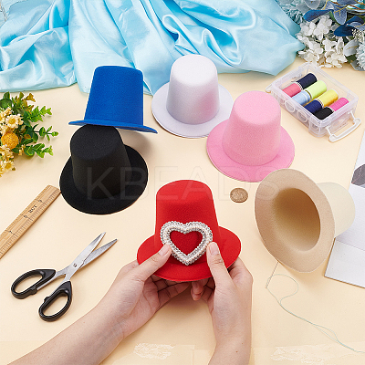 6Pcs 6 Colors EVA Cloth Mini Hat Fascinator Base AJEW-FG0005-04-1