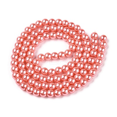 Baking Paint Pearlized Glass Pearl Round Bead Strands HY-Q330-8mm-77-A-1