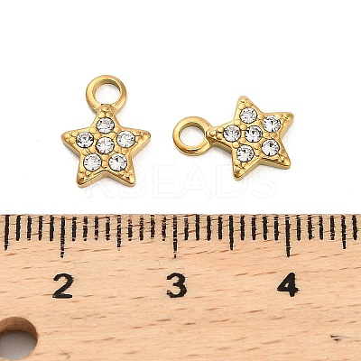 304 Stainless Steel Rhinestone Pendant STAS-U047-15G-1