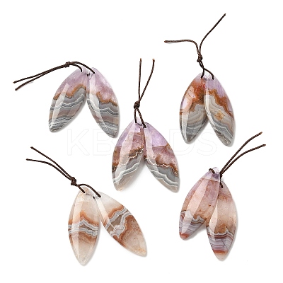 Natural Amethyst Lace Agate Pendants G-S398-03G-1