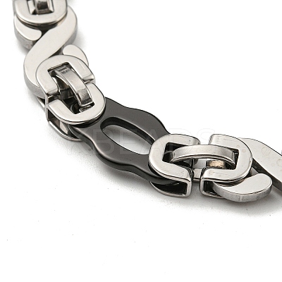 Two Tone 201 Stainless Steel Oval & Infinity Link Chain Bracelet BJEW-B078-36BP-1