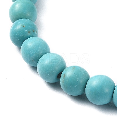 Natural & Synthetic Gemstone Round Beaded Stretch Bracelets BJEW-JB09881-1