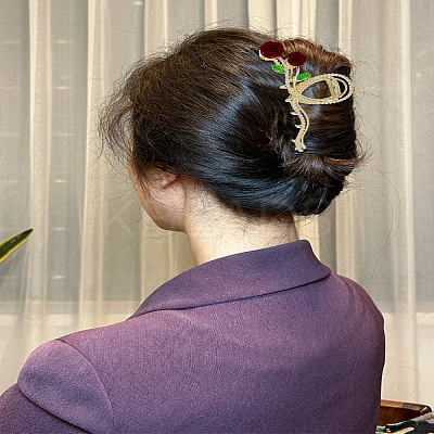 1Pc Alloy Rhinestone Claw Hair Clips PHAR-LP0001-37-1