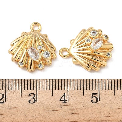 Ocean Brass Micro Pave Clear Cubic Zirconia Charms KK-B160-42G-07-1