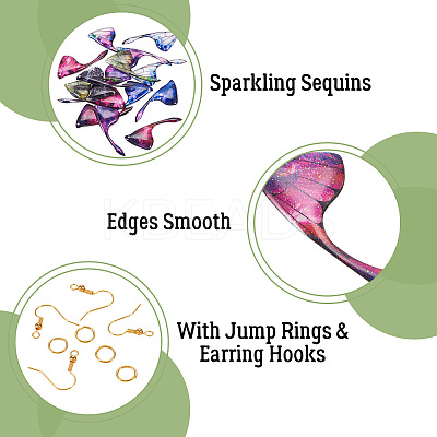 DIY Brass & Epoxy Resin Butterfly Wing Dangle Earring Jewelry Kits DIY-TA0010-65A-1