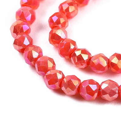 Transparent Electroplate Glass Beads Strands EGLA-H107-01A-B04-1