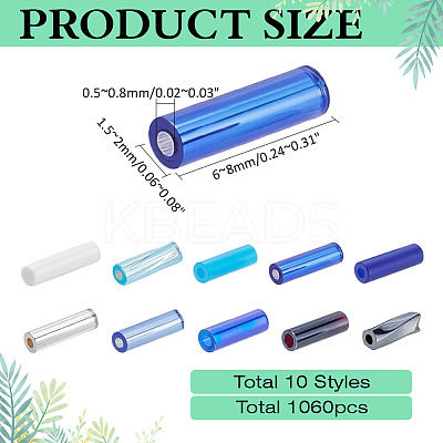 40G 10 Colors Glass Bugle Beads SEED-ME0001-21-1