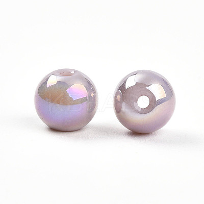Electroplate Pearlized Glass Pearl Beads EGLA-T021-14B-02-1