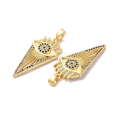 Brass Micro Pave Colorful Cubic Zirconia Pendants KK-E068-VA226-2-1