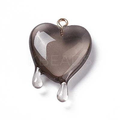 Transparent Resin Pendants RESI-F028-01B-1