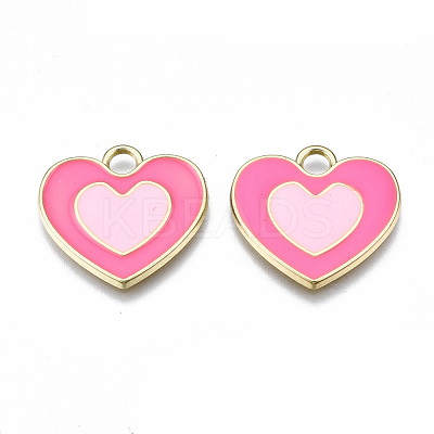 Rack Plating Alloy Enamel Pendants ENAM-T014-03F-RS-1