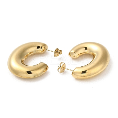 304 Stainless Steel Ring Stud Earrings EJEW-Z026-06G-1