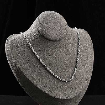 3mm Brass Rope Chain Necklaces for Men Women NJEW-G160-10P-1