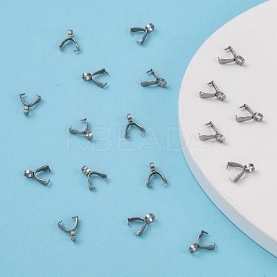 Tarnish Resistant 201 Stainless Steel Pinch Bails STAS-E076-09-1