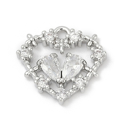 Brass Micro Pave Cubic Zirconia Pendants KK-Z094-01P-01-1