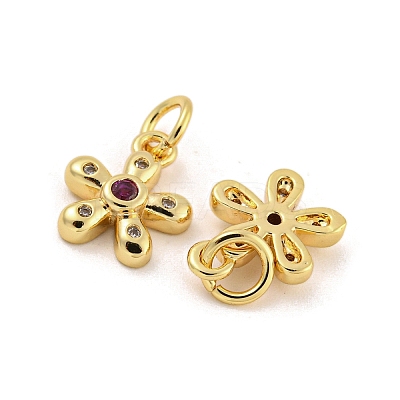 Brass Micro Pave Cubic Zirconia Pendants KK-G490-28A-G-1