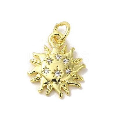 Brass Micro Pave Cubic Zirconia Pendants KK-M283-23G-01-1