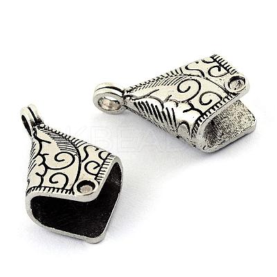 Tibetan Style Alloy Cord Ends TIBEP-S300-27AS-RS-1