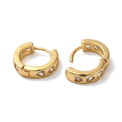 Rack Plating Brass Micro Pave Cubic Zirconia Hoop Earrings EJEW-L224-57G-05-1