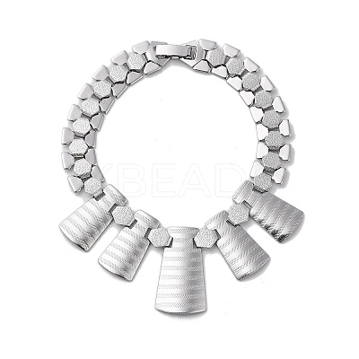 Non-Tarnish 304 Stainless Steel Hexagon Link Chain Bracelets BJEW-Q343-05P-1