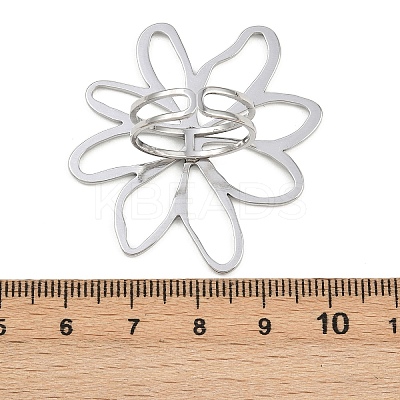 Adjustable 304 Stainless Steel Cuff Rings for Women LS-RJEW-B135-02P-1