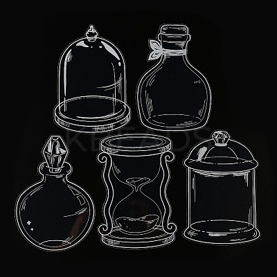 20Pcs 5 Styles PET Plastic Waterproof Self-Adhesive Lace Bottle Stickers AJEW-Z024-02A-1