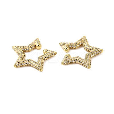 Star Cubic Zirconia Cuff Earrings KK-A228-06G-1