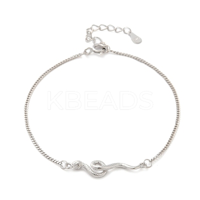 925 Sterling Silver Link Bracelets BJEW-D320-01P-1