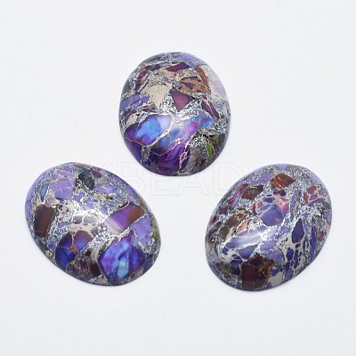 Silver Line Regalite/Imperial Jasper/Sea Sediment Jasper Cabochons X-G-E464-42I-1