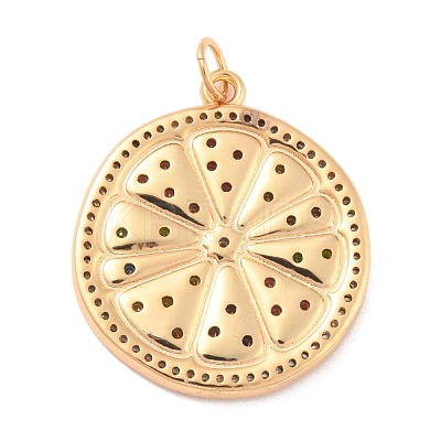 Eco-Friendly Brass Micro Pave Cubic Zirconia with Enamel Pendants KK-K268-33G-1