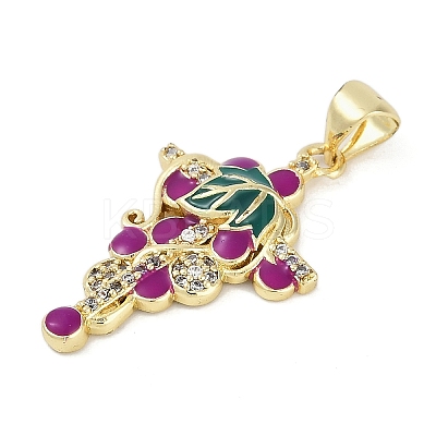 Rack Plating Brass Micro Pave Cubic Zirconia Pendants KK-H509-11G-1