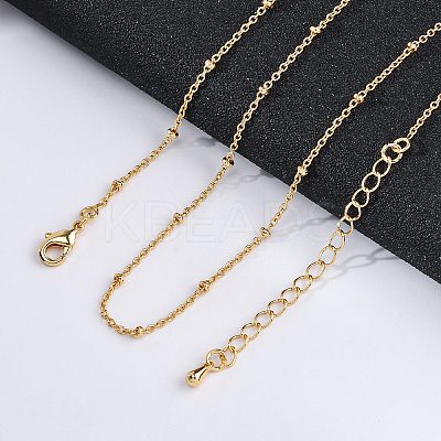 Long-Lasting Plated Brass Cable Chain Necklaces NJEW-K112-09G-NF-1