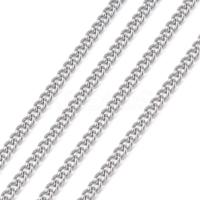 Tarnish Resistant 304 Stainless Steel Curb Chains CHS-R008-01-1