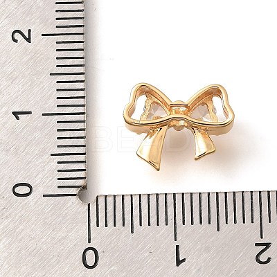 Brass Micro Pave Cubic Zirconia Beads KK-C085-09G-1