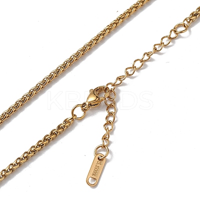 Ion Plating(IP) 304 Stainless Steel Wheat Chain Necklace for Men Women NJEW-K245-021B-1