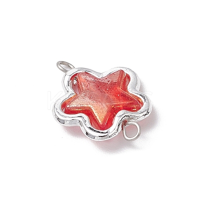 Alloy Transparent Acrylic Flower Connector Charms PALLOY-JF03674-1