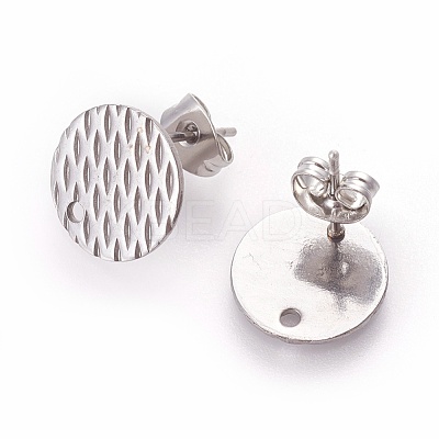 Non-Tarnish 304 Stainless Steel Ear Stud Findings STAS-O119-16C-P-1