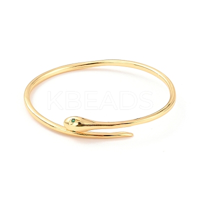 Snake Wrap Cubic Zirconia Cuff Bangle BJEW-D448-17G-RS-1