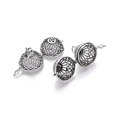 Rack Plating Brass Cage Pendants KK-S751-004AS-1