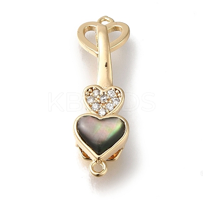 Brass Micro Pave Clear Cubic Zirconia Fold Over Clasps KK-H480-50G-02-1