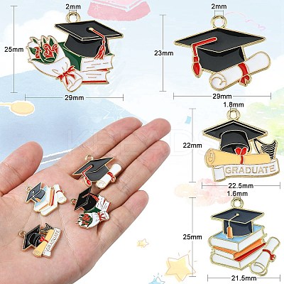 40Pcs 4 Styles Rack Plating Alloy Enamel Pendants ENAM-CJ0004-36-1