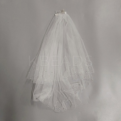 Polyester Bridal Mesh Veil AJEW-WH20073-032B-1