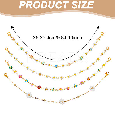 Brass Enamel Link Baseball Cap Chain AJEW-GO00028-1