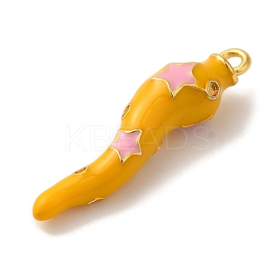 Rack Plating Brass Enamel Pendants KK-A229-29G-03-1