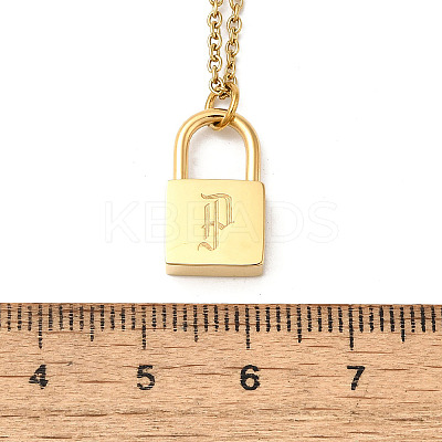 304 Stainless Steel Rolo Chain Pendant Necklaces NJEW-S444-01G-16-1