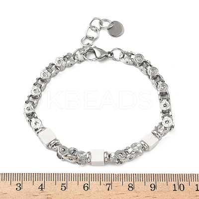 Natural Howlite Link Chain Bracelets for Women BJEW-Z148-06P-02-1