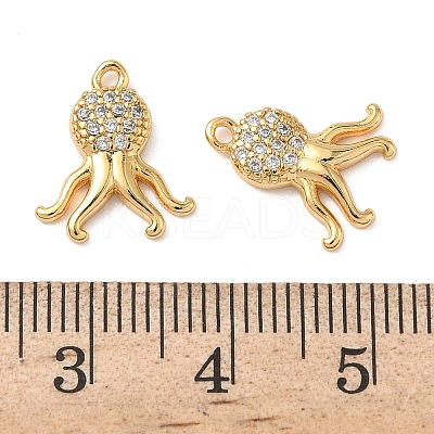 Ocean Brass Micro Pave Clear Cubic Zirconia Charms KK-B160-42G-02-1